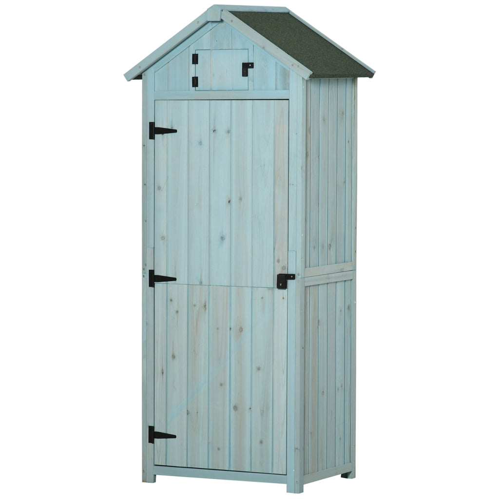 Armadio da giardino esterno ¨C Xylo ¨C legno massello sapin trattato blu 77x54x179cm