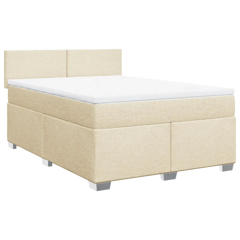 Giroletto a Molle con Materasso Crema 140x200 cm in Tessuto