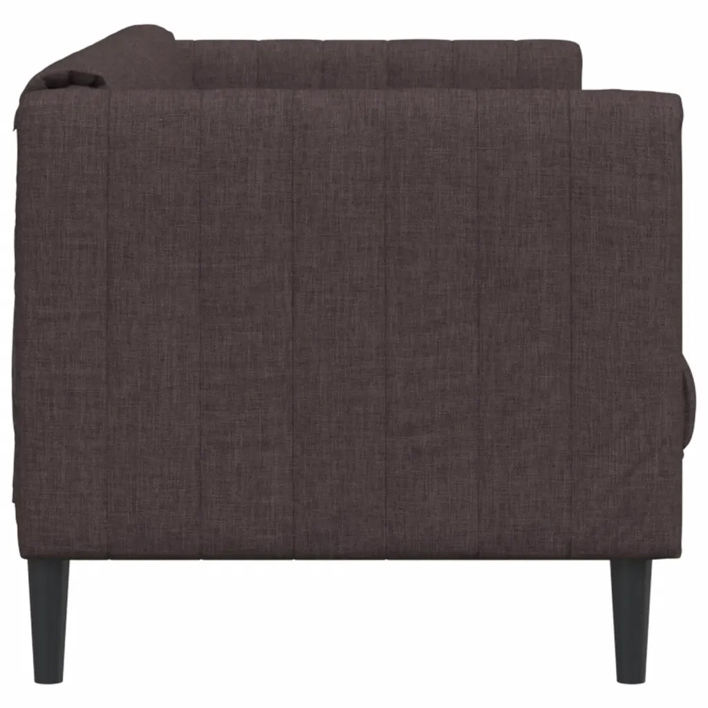 Divano a 2 Posti-Sofa 2 Posti Marrone Scuro in Tessuto