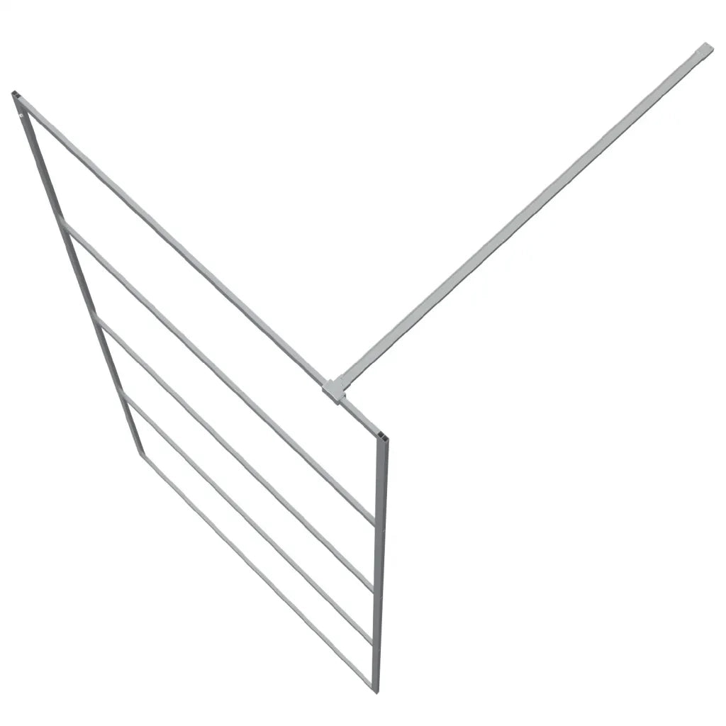 Parete Doccia Walk in Argento 100x195 cm Vetro Trasparente ESG 152137