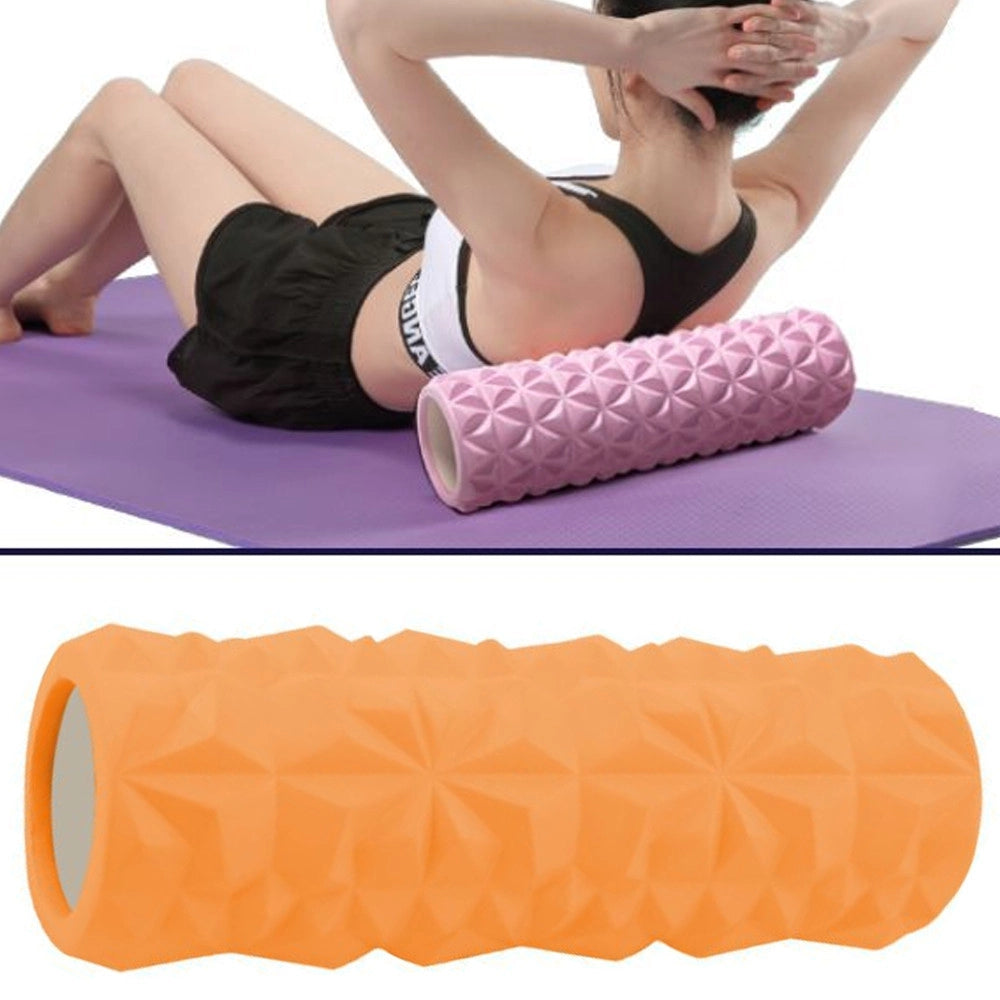 Trade Shop - Rullo Fitness Pilates Schiuma Tubo Esercizi Palestra Yoga Massaggi Schiena 13x33 -