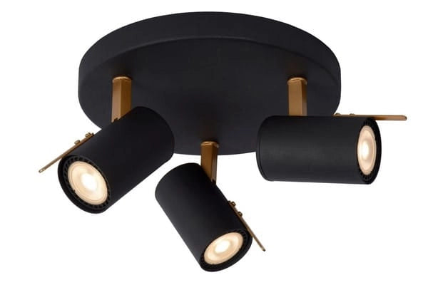 Lucide Grony plafoniera LED nera 3xGU10 5W 2200-3000K