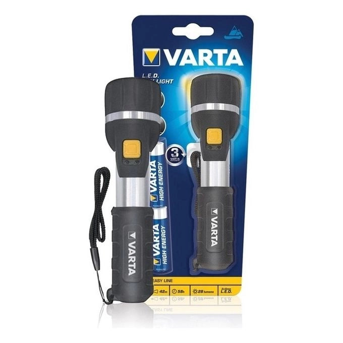 Varta 16610101421 Day Light Torcia LED 3 LED 5mm 25 lumen 40m 2 pile AA incluse colore Nero