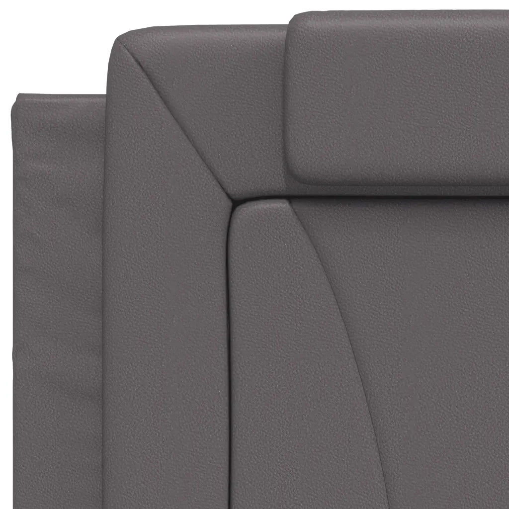 Letto singolo | Letto per adulti | Letto Viana con Materasso Grgio 80x200 cm in Similpelle