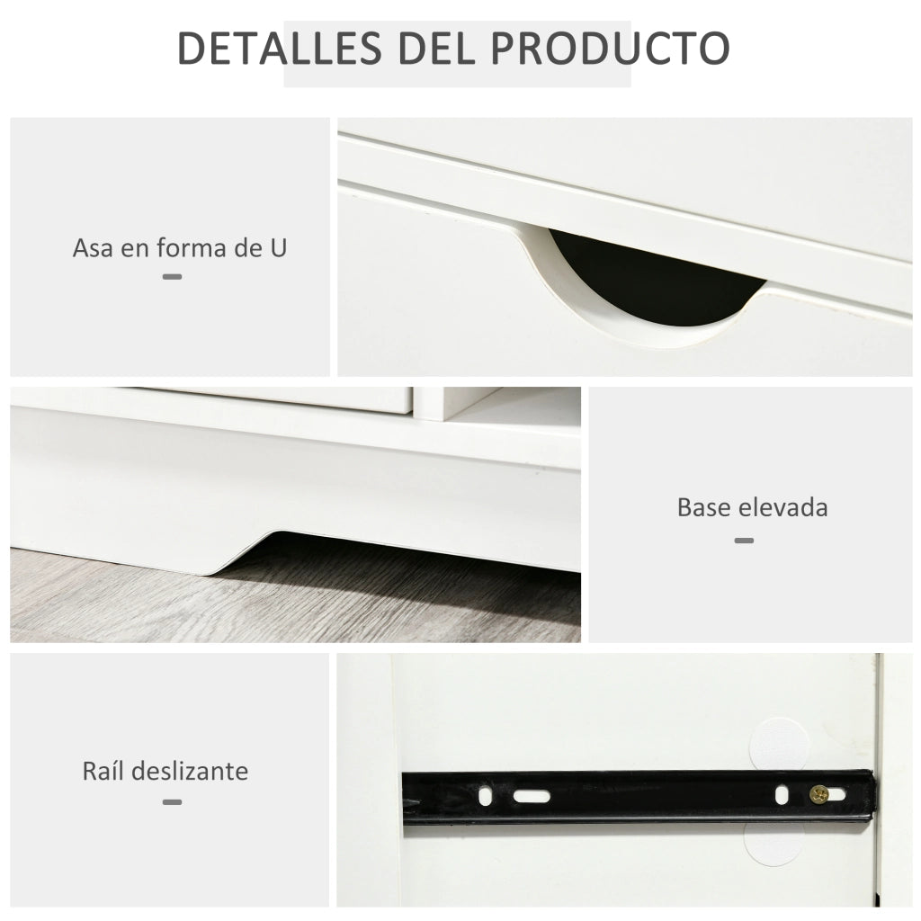 Cassettiera per scarpe con sedile ¨C zephmum ¨C bianco e grigio 80,5x30,5x43,5 cm