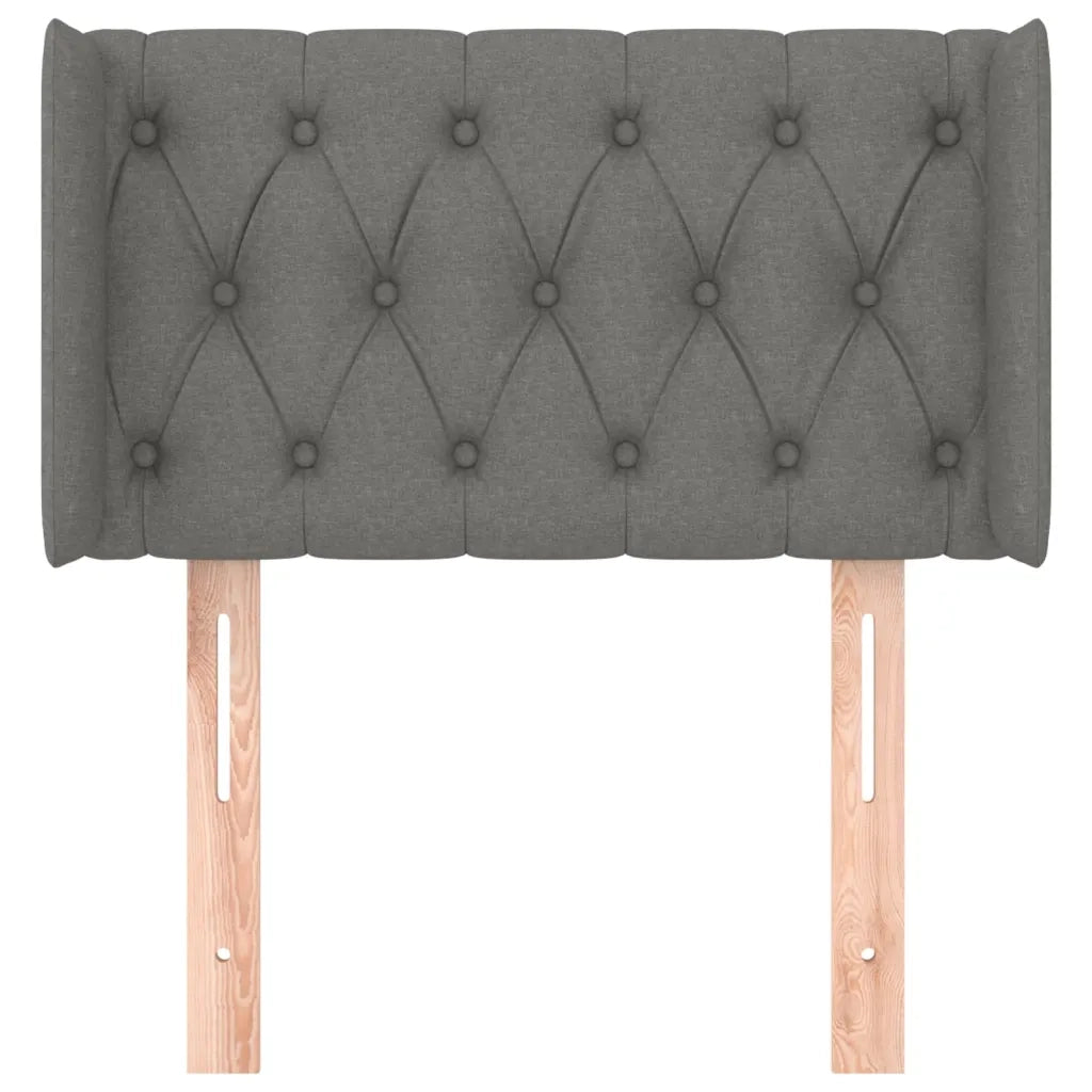 Testiera ad Orecchio-Testata con Orecchie Grigio Scuro 83x16x78/88 cm in Tessuto 494389