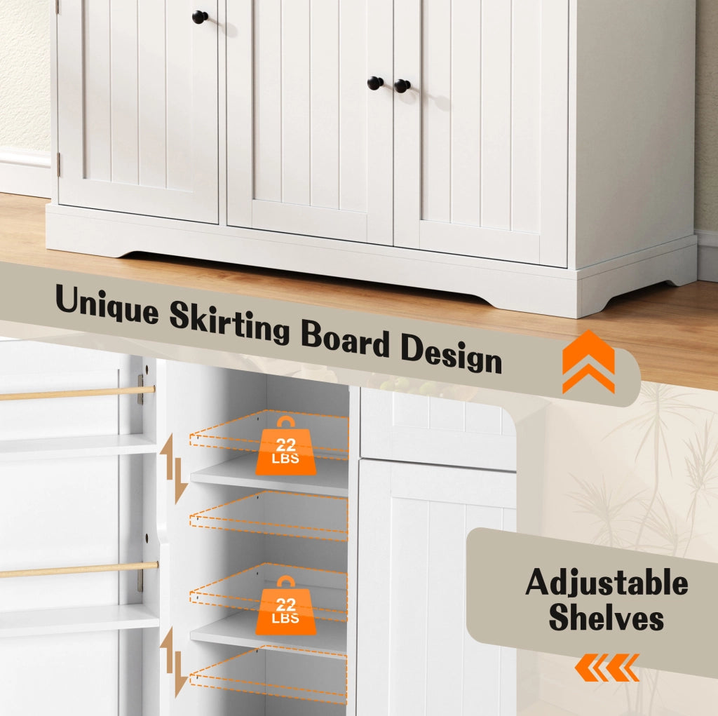 Credenza moderna in MDF bianco con 3 ante e 1 cassetto; per ingresso e soggiorno