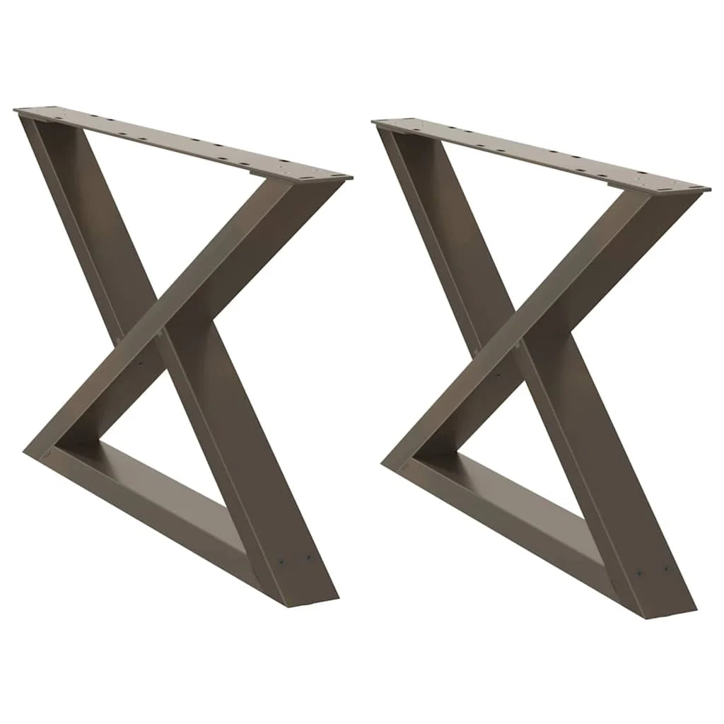 Set di 2 gambe regolabili per tavolino da caffè 70 x 42-43,3 cm design moderno acciaio naturale 02_0057001