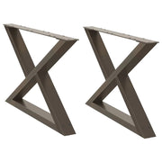 Set di 2 gambe regolabili per tavolino da caffè 70 x 42-43,3 cm design moderno acciaio naturale 02_0057001