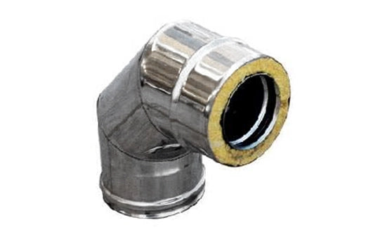 CURVA IN ACCIAIO INOX 316L A 90  ° DOPPIA PARETE- D. Int. 80 - D. Est. 130- DK- pezzi 1