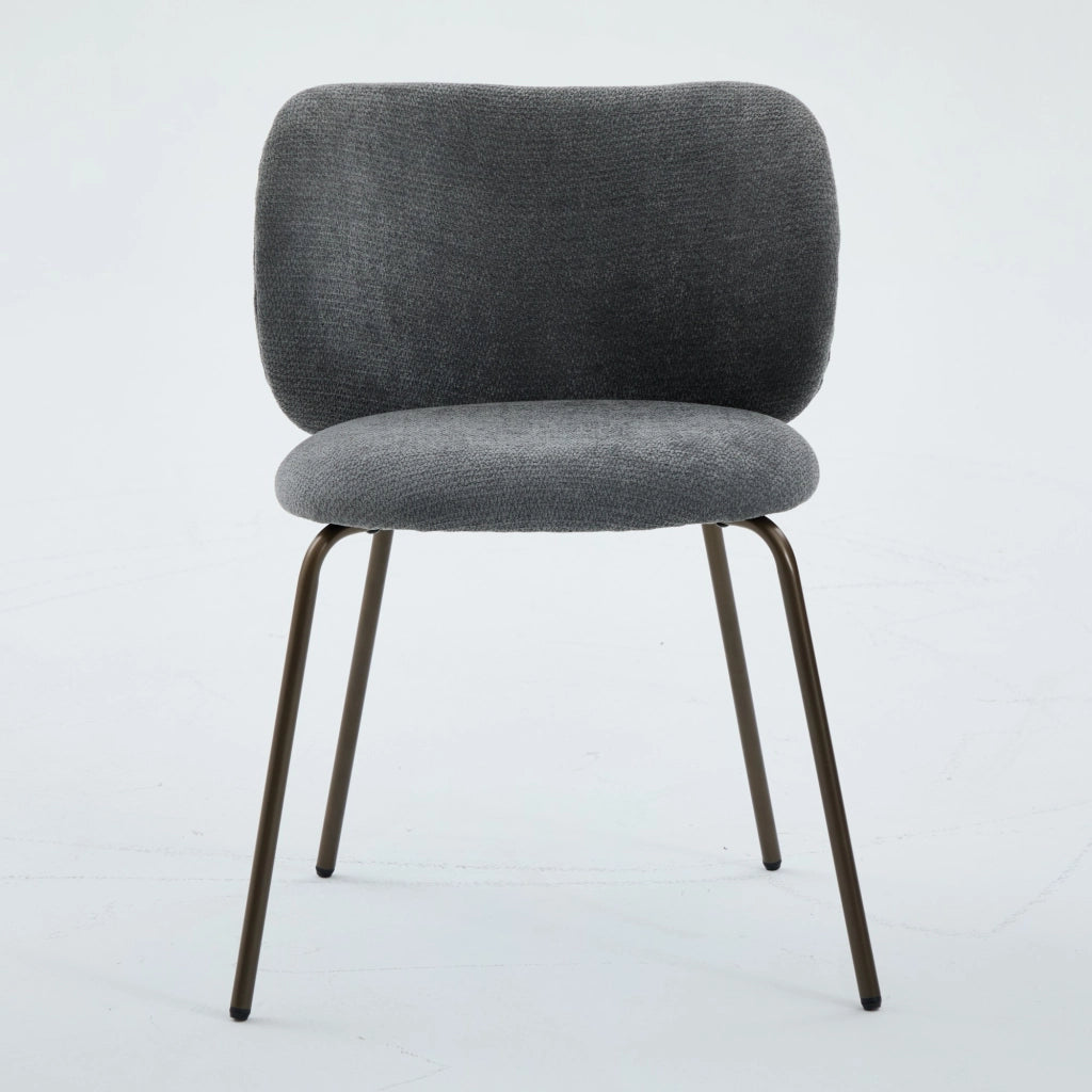 Sedie da pranzo contemporanee in ciniglia, comodo schienale curvo con morbida imbottitura, gambe in metallo color bronzo ¨C Arreda la tua cucina con co