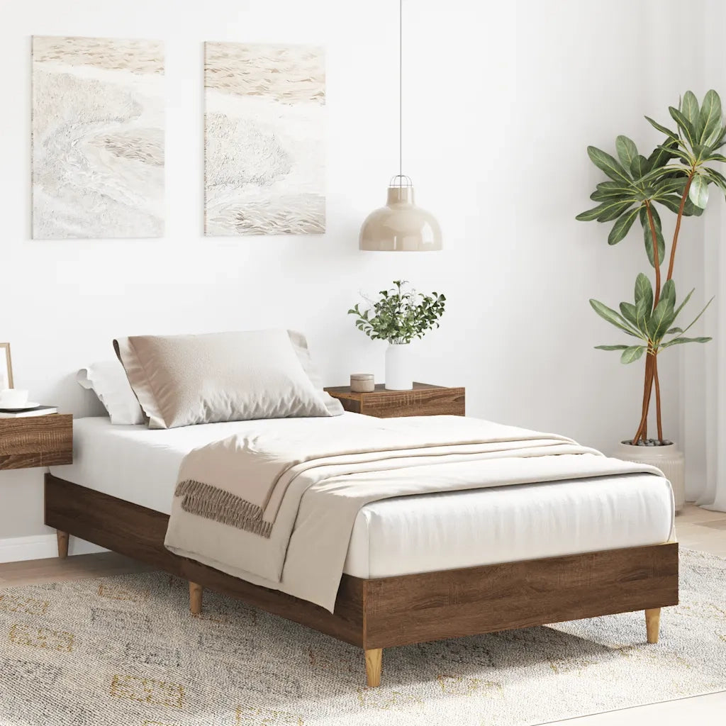 Giroletto senza Materasso-Struttura Letto Rovere Marrone 100x200 cm Truciolato 207727