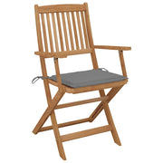 Sedie da Giardino Pieghevoli 8 pz con Cuscini Massello Acacia 3075086