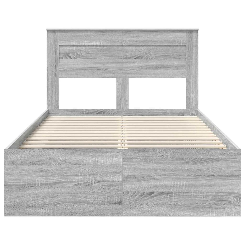 Struttura del letto Grigio Sonoma 135 x 190 cm Pino massello 3409772