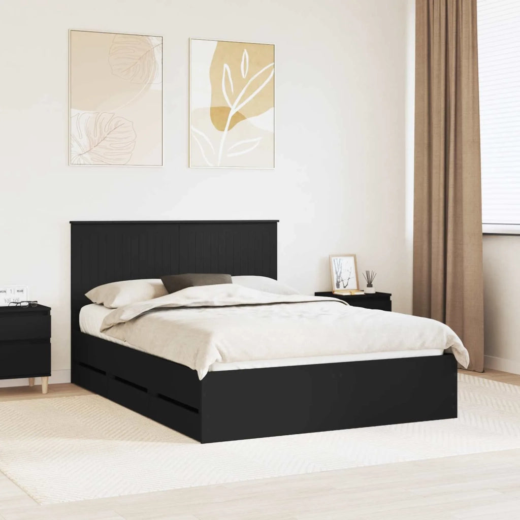 Struttura del letto Nero 140 x 190 cm Legno Ingegnerizzato 3411118