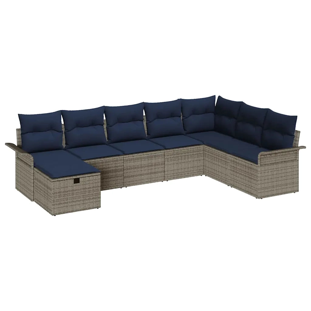 Set Divano da Giardino con cuscino 8 pcs Poly Rattan 3360266