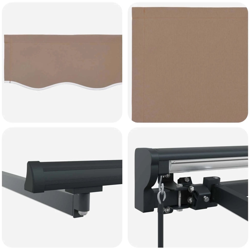 Cornice per Tenda Manuale con LED Tortora 5 x 3 m 3426398