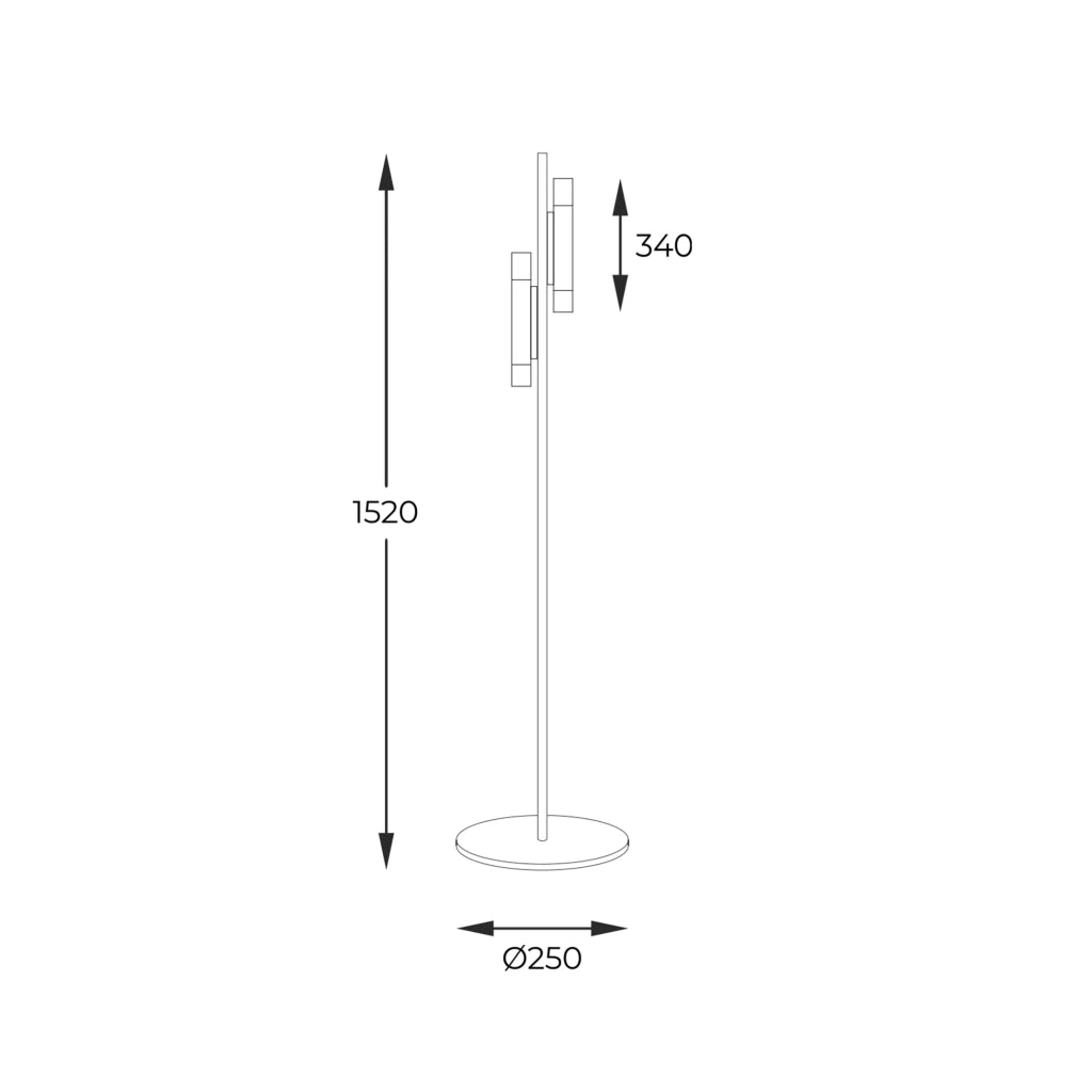 Lampada da terra scandinava legno 152cm 2xG9 Zuma Madera