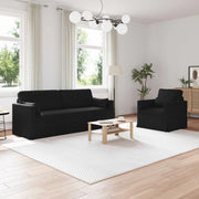 Divano 2 pcs Nero 198 x 78 x 80 cm Tessuto