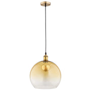 Lampada a sospensione Alfa BETA vetro giallo Ø30 E27
