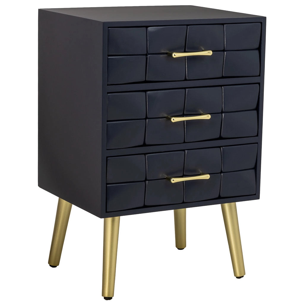 Comodino in legno nero 44x35x65h cm
