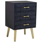 Comodino in legno nero 44x35x65h cm