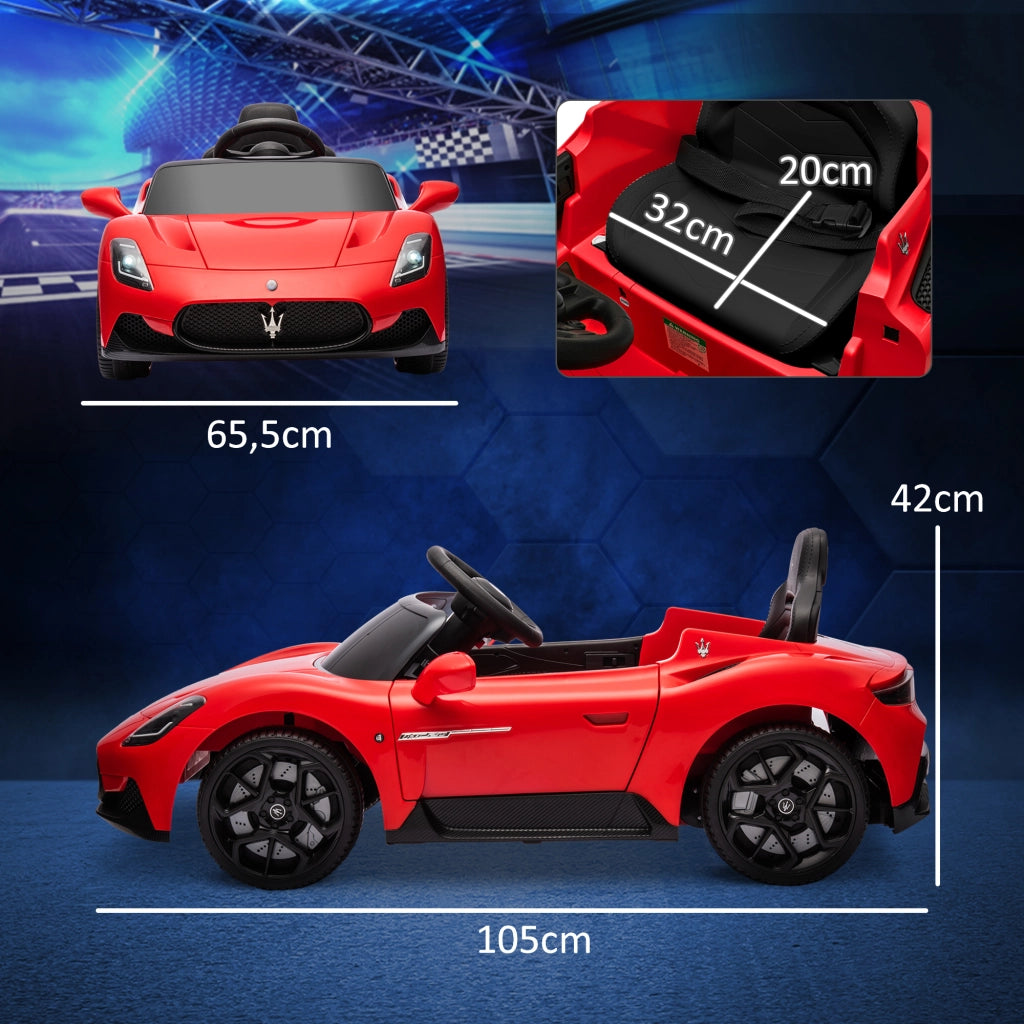 Auto Elettrica Maserati MC20 12V ¨C Xylo ¨C Rosso con Telecomando LED Musica 3-6 Anni