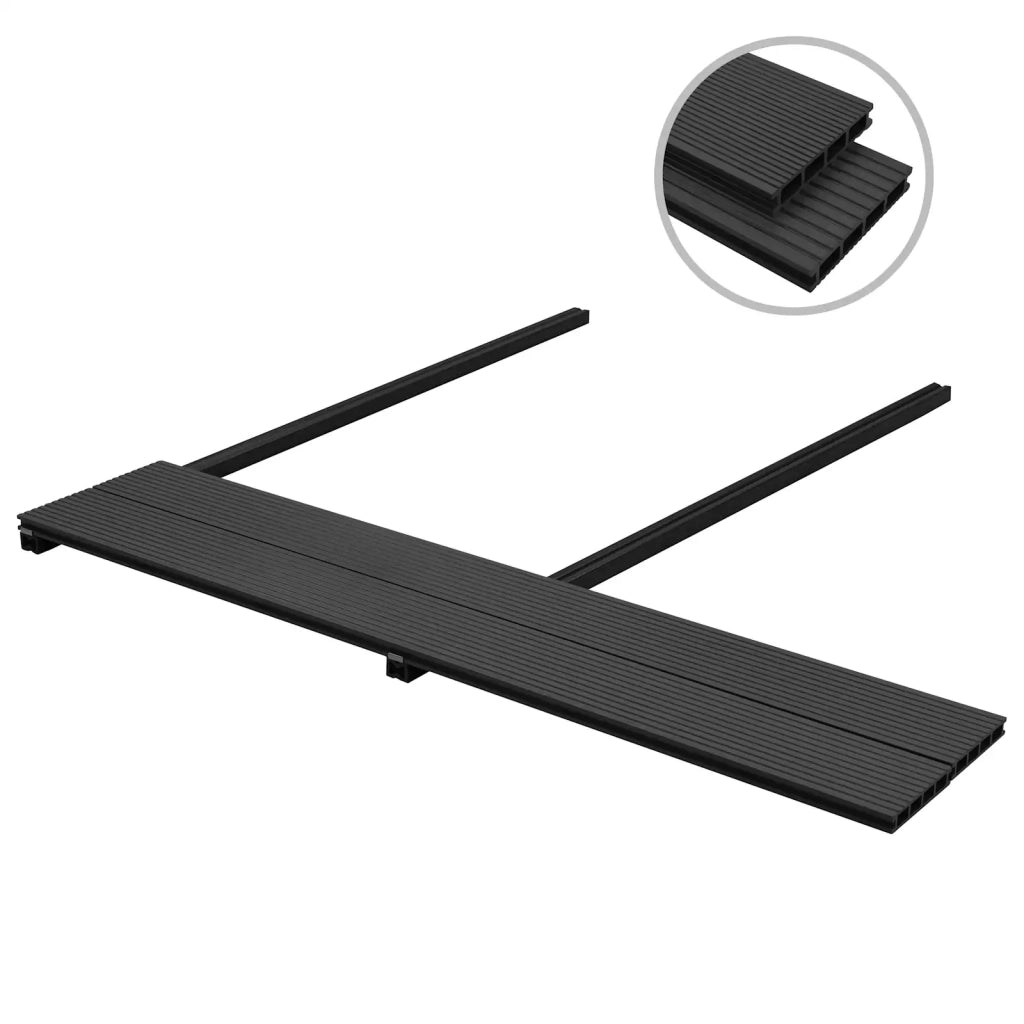 Pavimento da Deck 4 pcs Antracite WPC 42046666