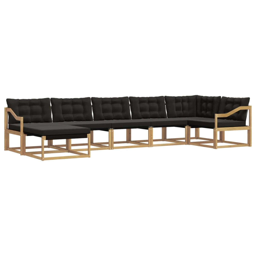 Set di divani da esterno con cuscino 7 pcs Bianco e Nero 3388910