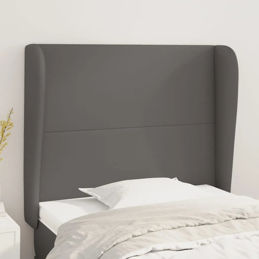 Testiera ad Orecchio-Testata con Orecchie Grigio Scuro 93x23x118/128cm in Similpelle 813125