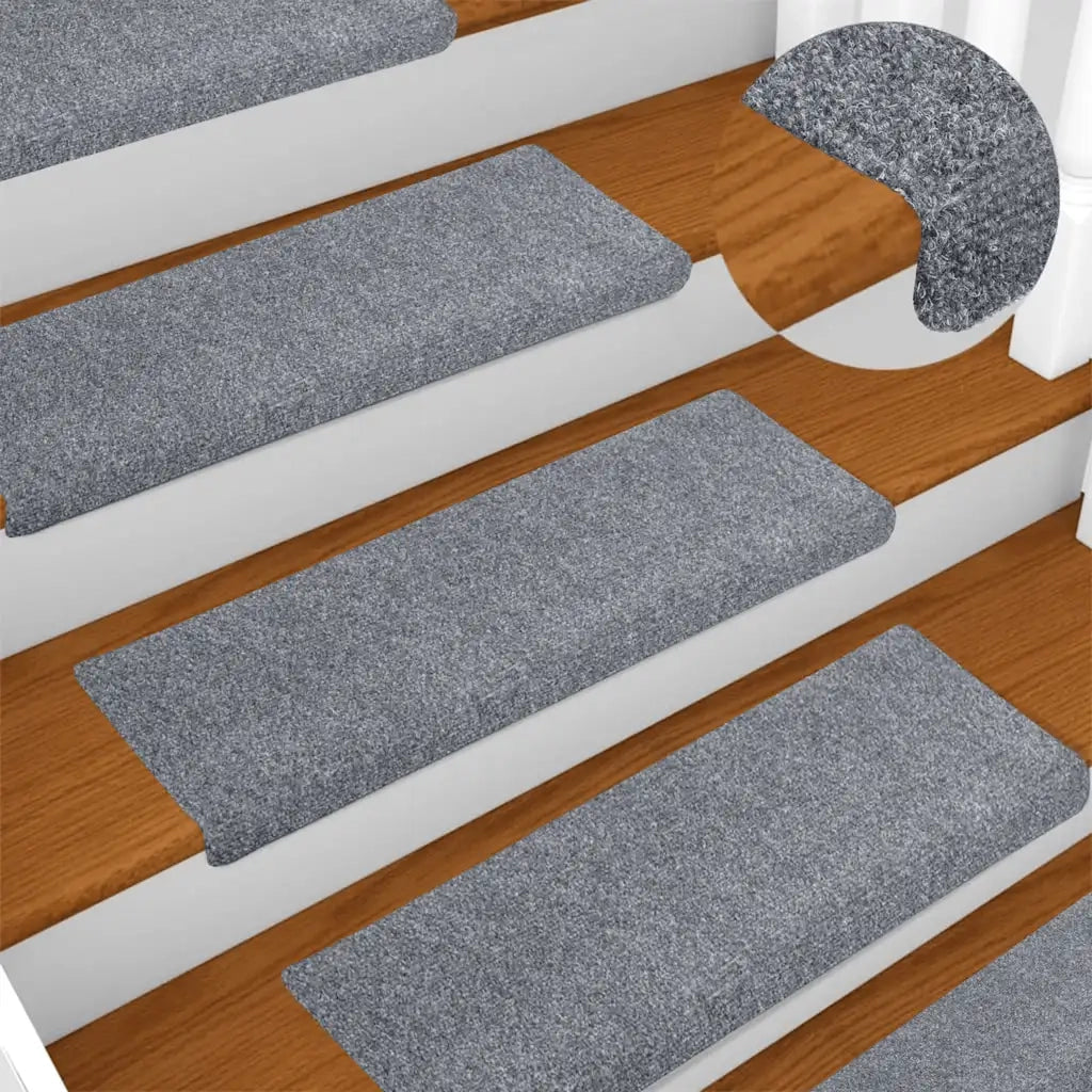 Tappetini per scale autoadesivi 20 pz 65x21x4 cm Grigio chiaro bordo rettangolare 3365718