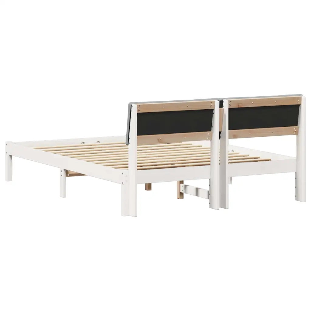 Letto matrimoniale | Letto per adulti | Struttura del Letto Bianco e grigio chiaro 160 x 200 cm