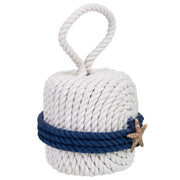 Fermaporta in cotone con stella bianca, 14x14x23h cm
