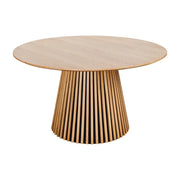 Tavolo da pranzo KANOVA 120 cm – Piano rotondo in rovere chiaro e piede centrale design – Stile contemporaneo