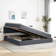 Letto con contenitore e LED Grigio scuro 200 x 200 cm Velluto 3371356