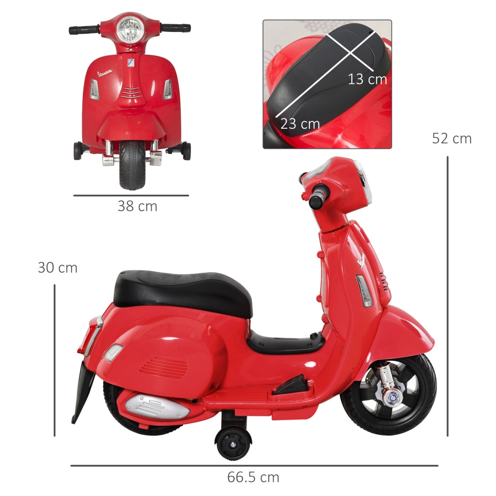 Moto Elettrica Bambini Vespa ¨C Minimal ¨C Rosso 66.5x38x52 cm