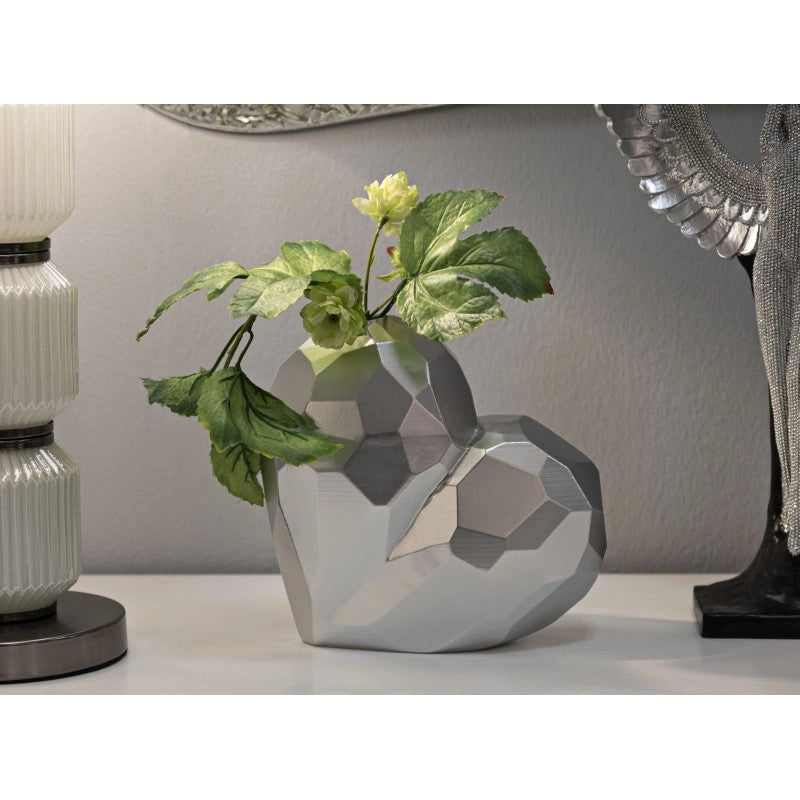 Vaso Heart Silver cm 19x9x18