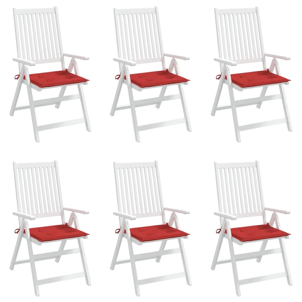 Cuscini per Sedia 6 pz Rossi 50x50x4 cm in Tessuto Oxford 314051