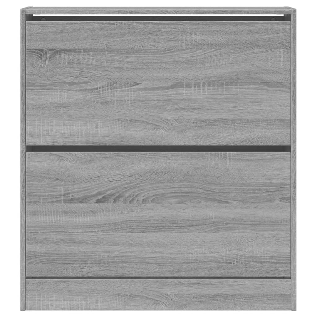 Scarpiera mobile contenitore per scarpe mobile per ingresso/corridoio/soggiorno finitura Sonoma 80 x 21 x 87,5 cm legno ingegnerizzato grigio 02_0022096
