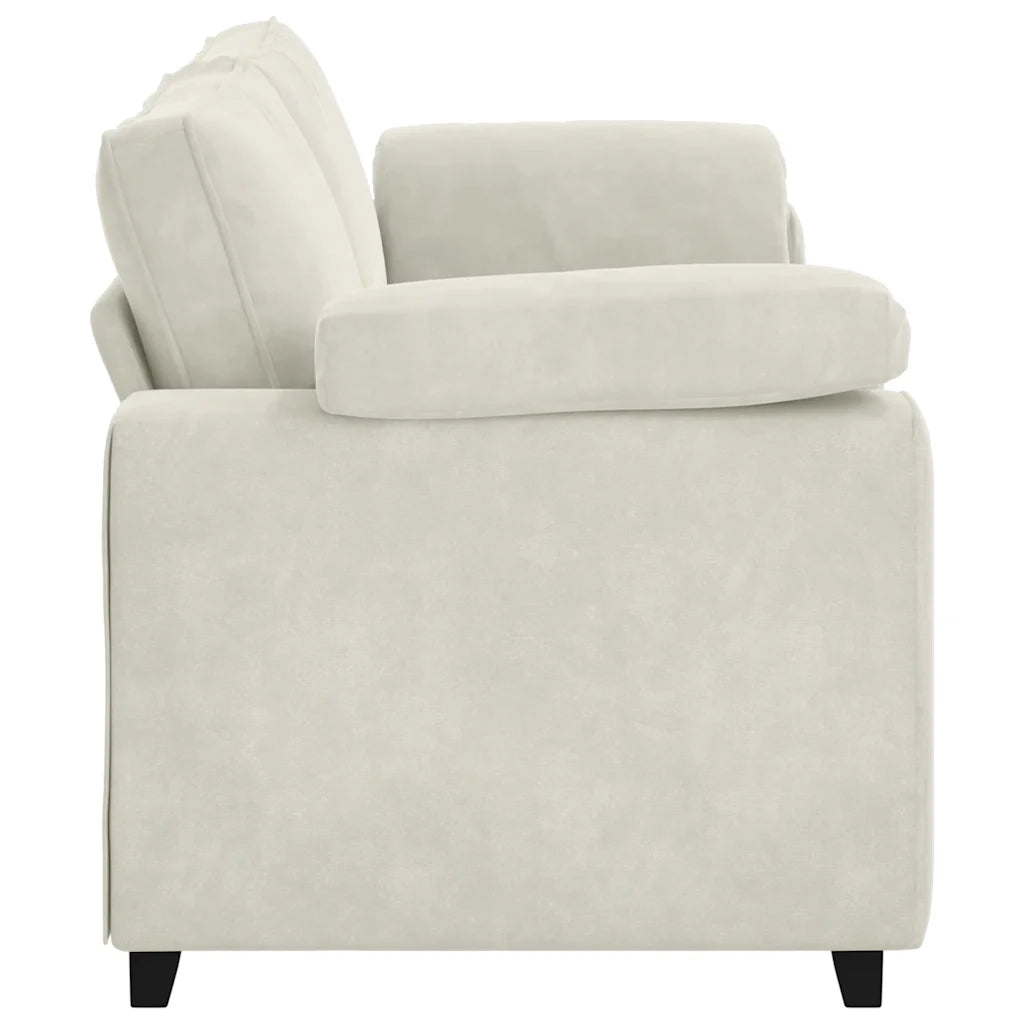 Divano a 3 Posti-Sofa 3 Posti Crema 178 cm in Velluto