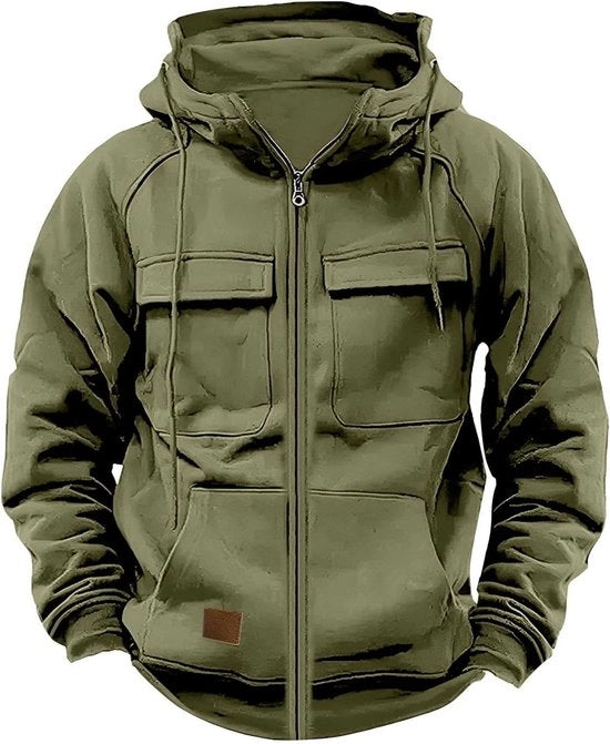 Hoodie per Uomo con Cerniera - Giacca di Seta Leggera con Cappuccio per Autunno e Attività all'Aperto