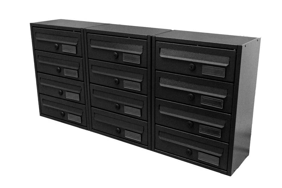Casellario Postale da Esterno MODULARE BoxoB Imperium 983 Con Cilindretti Numerati (RAL 7021) - 8 Comparti