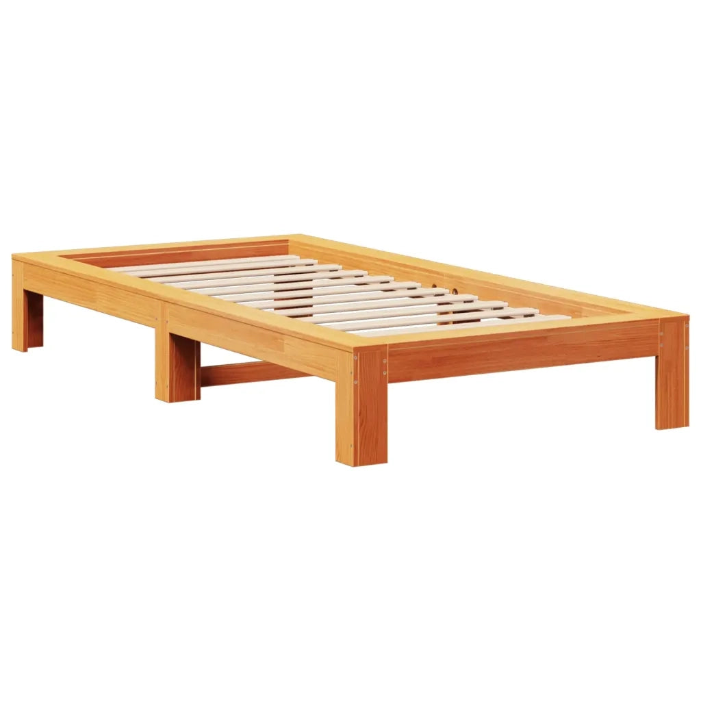 Letto singolo | Letto per adulti | Letto senza Materasso Marrone Cera 75x190 cm in Legno di Pino