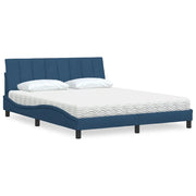 Letto con Materasso Hanko Blu 160x200 cm in Tessuto