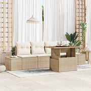 Set Divano da Giardino 5 pcs Beige Poly Rattan 3358633