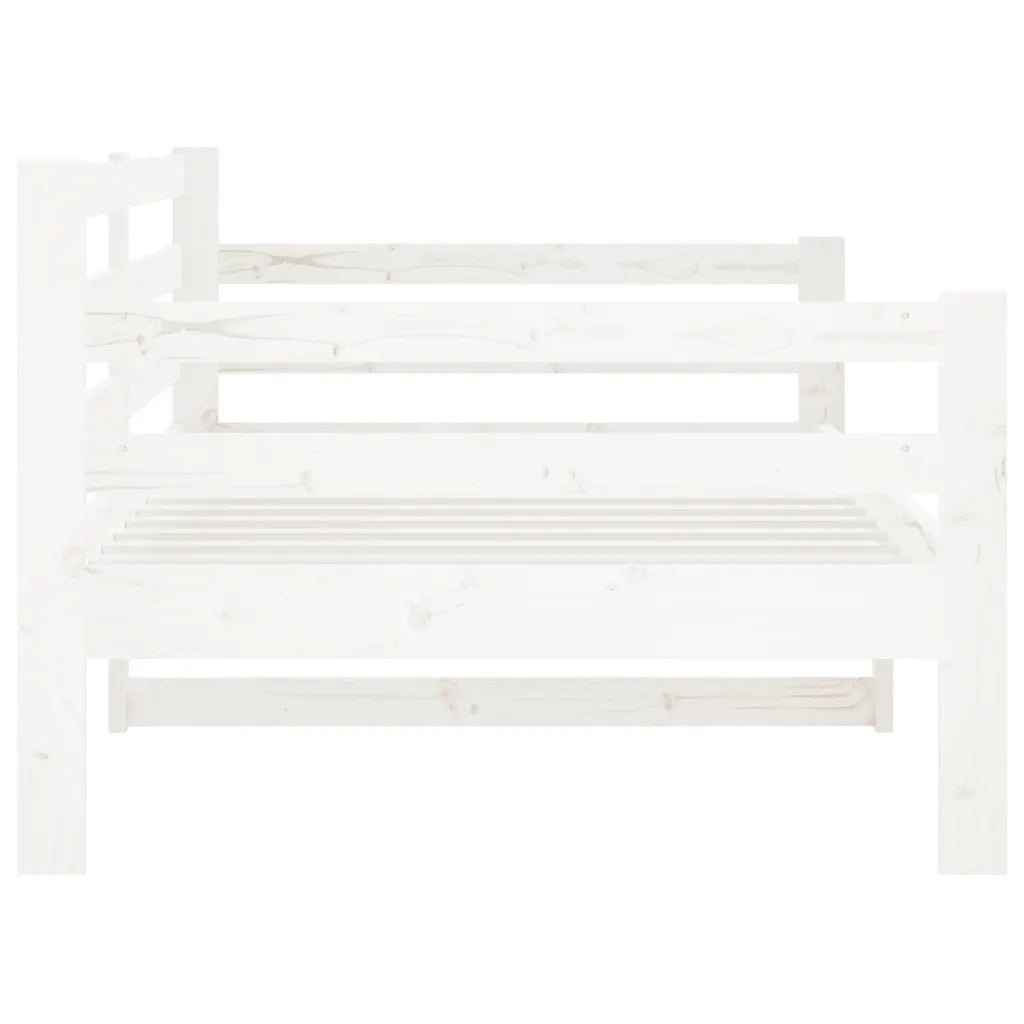 Letto singolo | Letto per adulti | Dormeuse senza Materasso Bianca 80x200 cm Legno Massello Pino