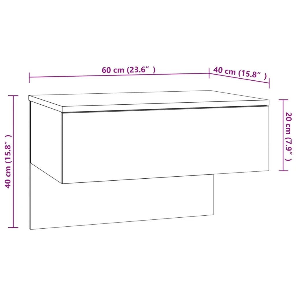 Comodini a Muro 2 pz Rovere Fumo 816941