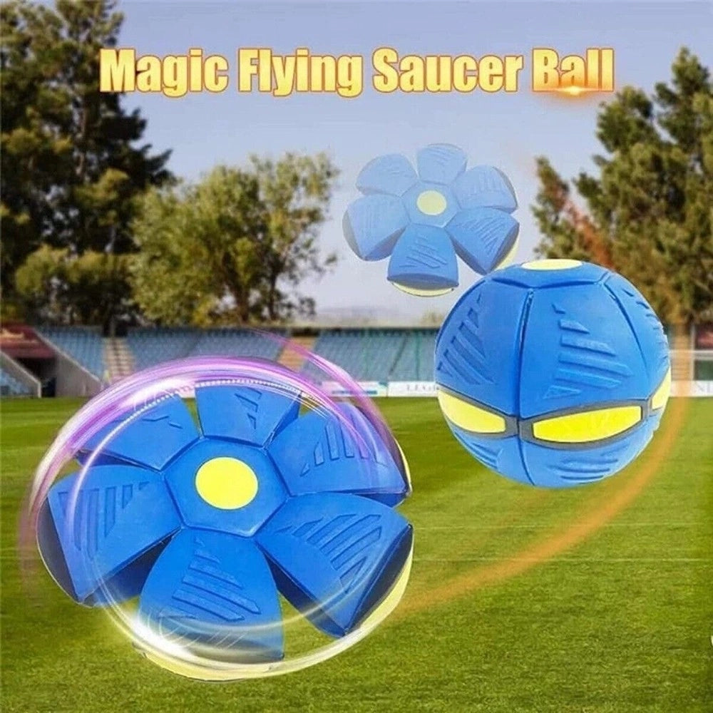 Trade Shop - Palla Magica Volante Si Trasforma In Frisbee Con Luce Led Per Bambini Animali -