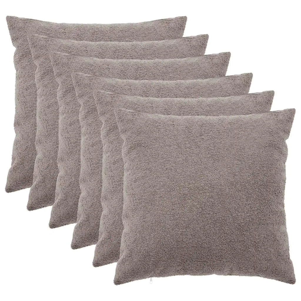 Federa 6 pcs HEERLEN Grigio Chiaro 55 x 55 cm Bouclé 912310