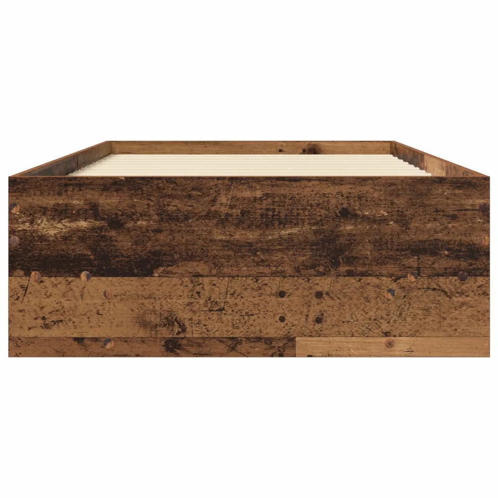 Struttura del letto con lo scaffale Legno antico 80 x 200 cm 3429672
